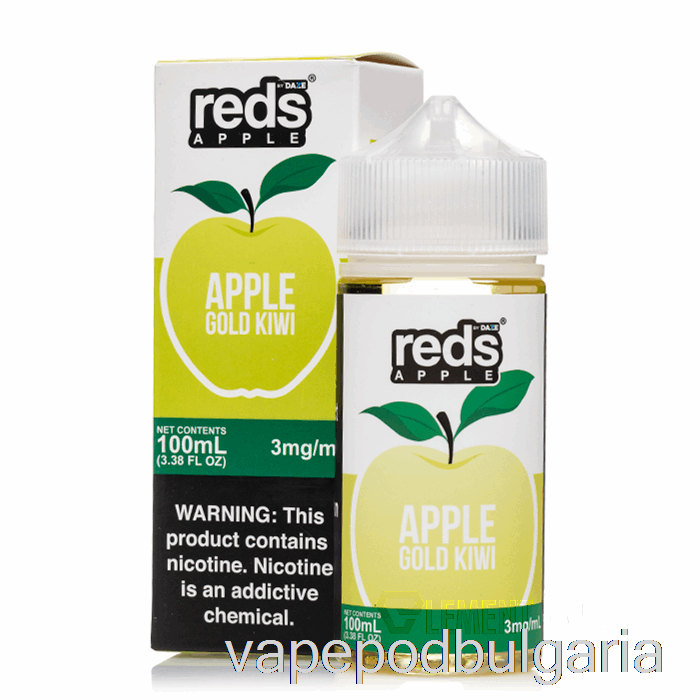 Vape 10000 Дръпки Gold Kiwi - Reds Apple E-juice - 7 Daze - 100ml 0mg